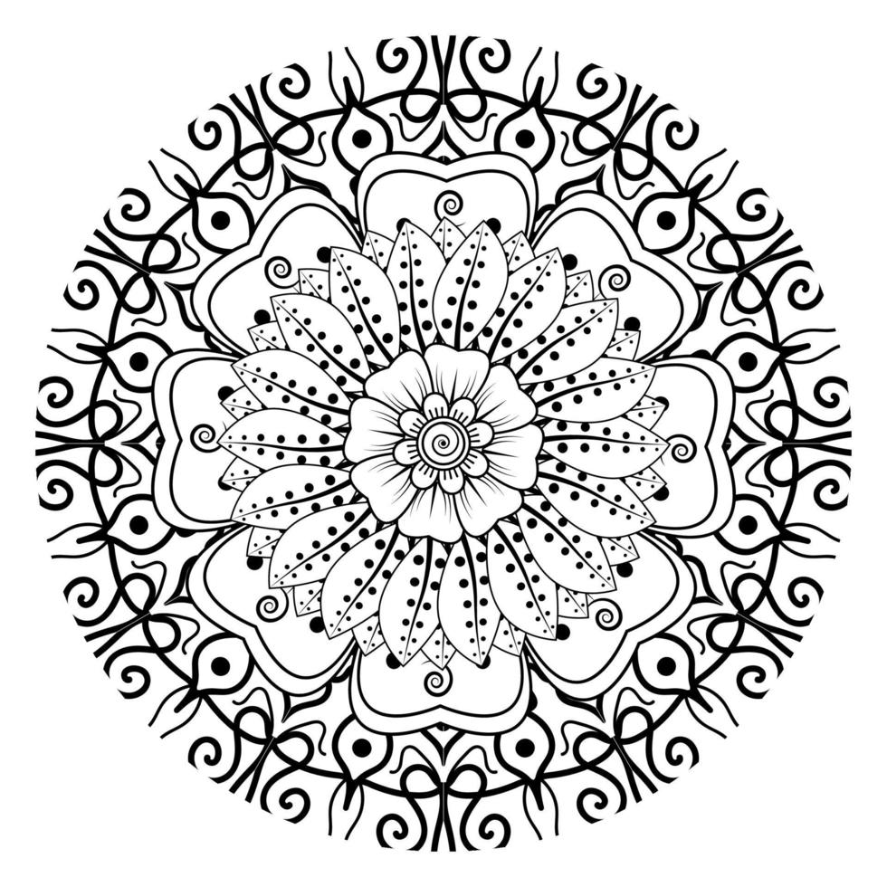 flor mehndi para henna, mehndi, tatuagem, decoração. ornamento decorativo em estilo étnico oriental. vetor