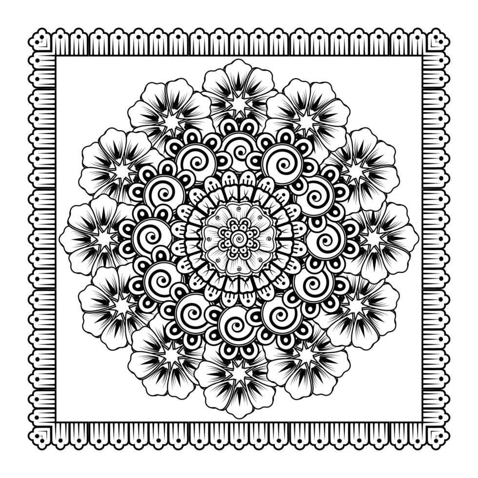 flor mehndi para henna, mehndi, tatuagem, decoração. ornamento decorativo em estilo étnico oriental. vetor