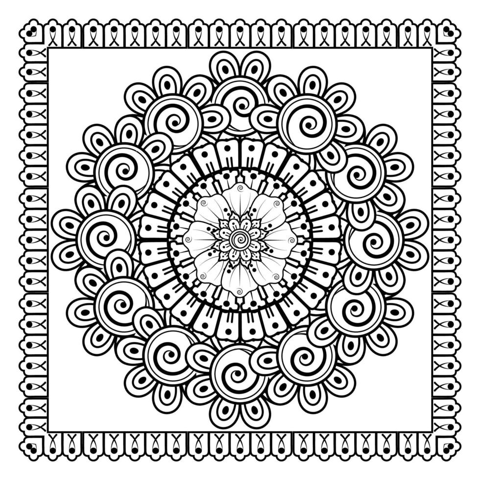 flor mehndi para henna, mehndi, tatuagem, decoração. ornamento decorativo em estilo étnico oriental. vetor