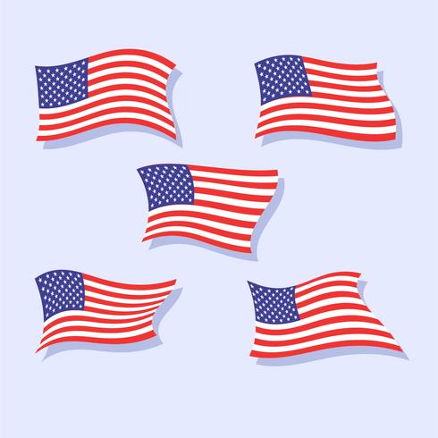 conjunto de bandeira americana vetor