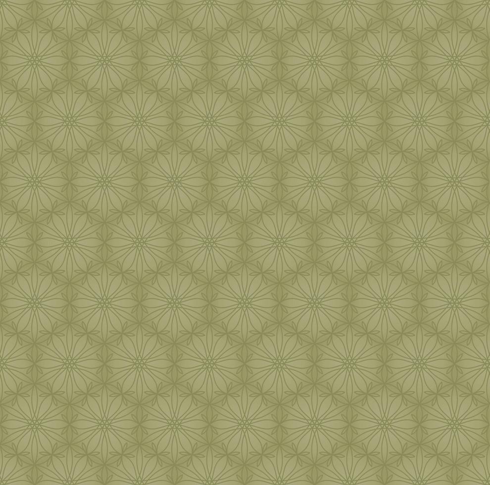 fundo verde-oliva com ornamento linear vintage de vetor