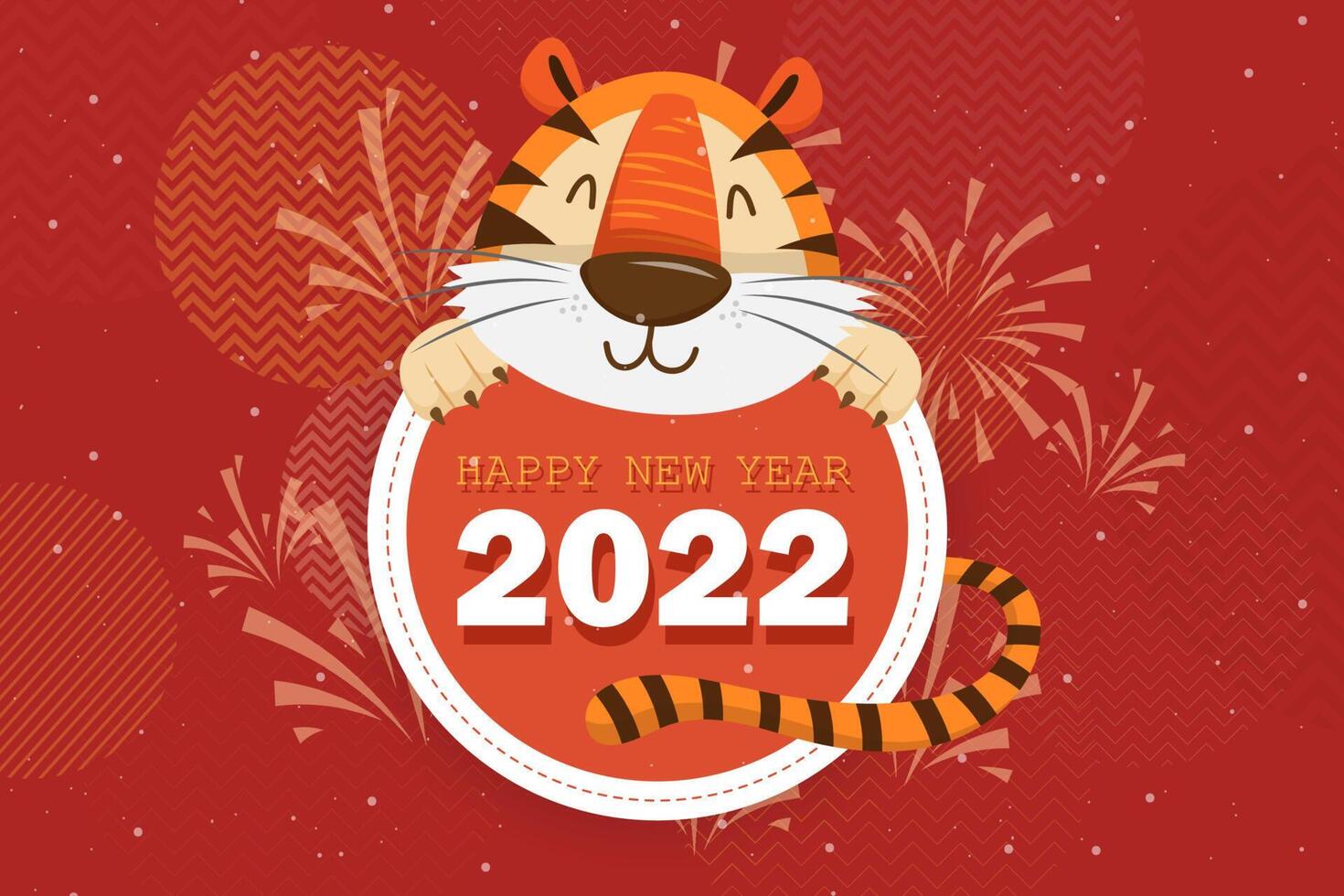 2022 design de tipografia do ano do tigre. tigre é elementos tradicionais e zodíaco chinês. vetor