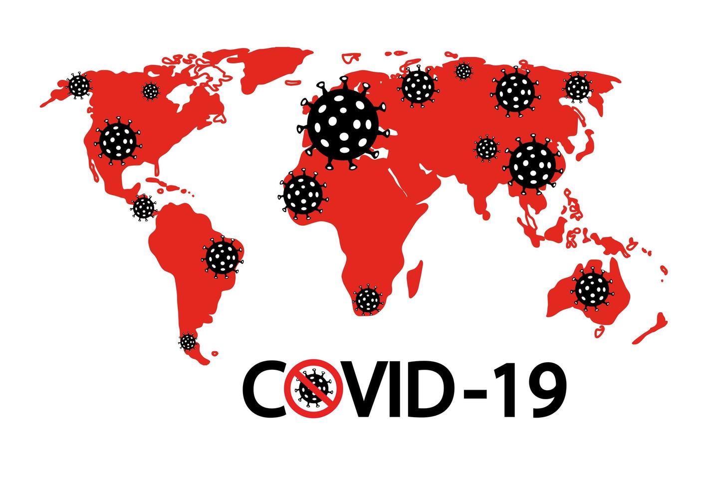 O mapa de coronavírus covid-19 confirmou casos relatados em todo o mundo. atualização da situação da doença de coronavírus 2019 em todo o mundo. vetor