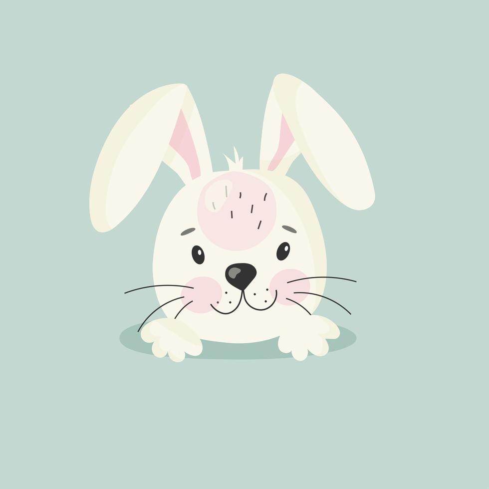 personagem de desenho animado de coelho com ilustração vetorial de coelhinho da páscoa cenouras.happy. vetor
