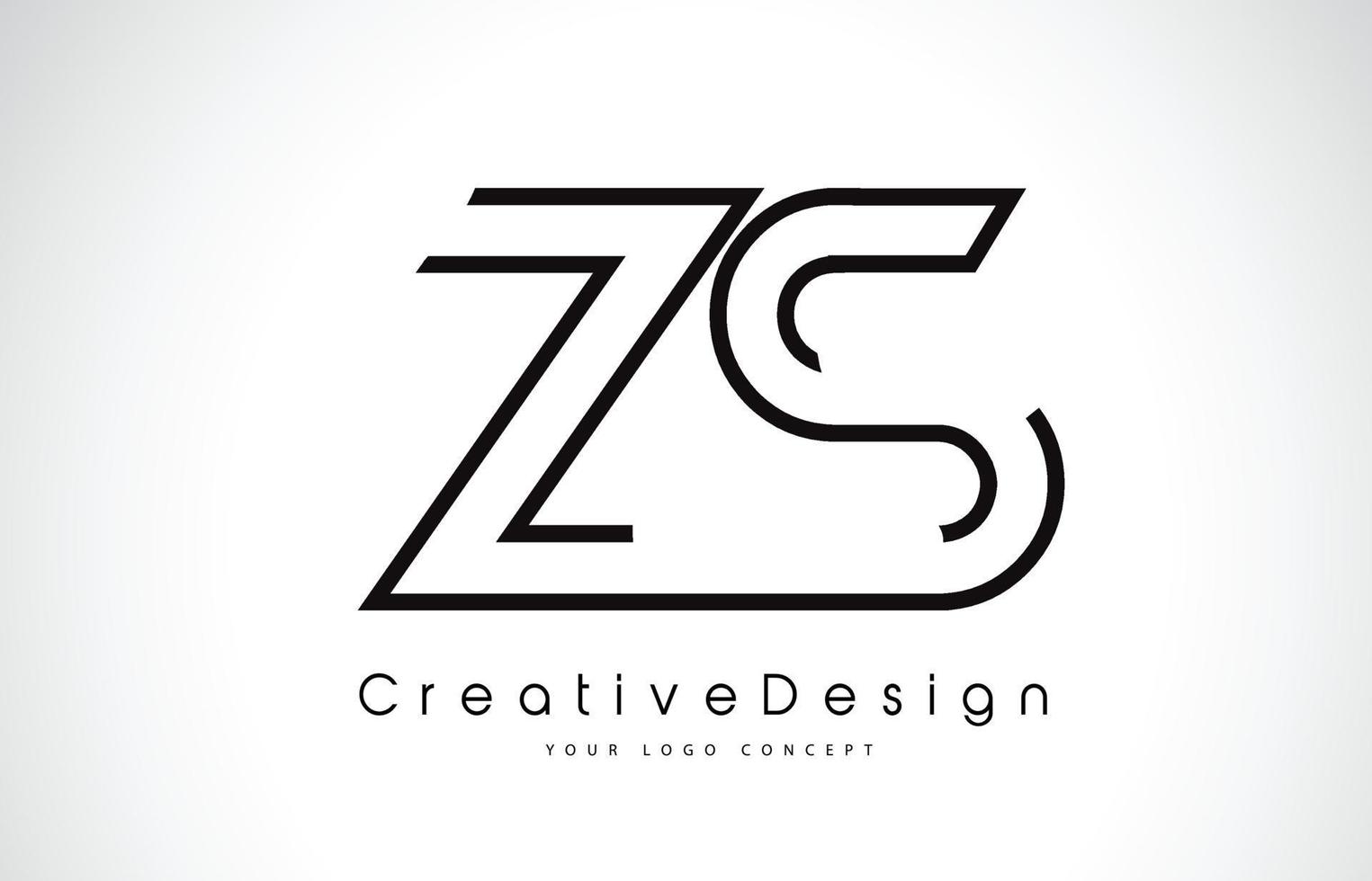 design de logotipo de letra zs zs nas cores pretas. vetor