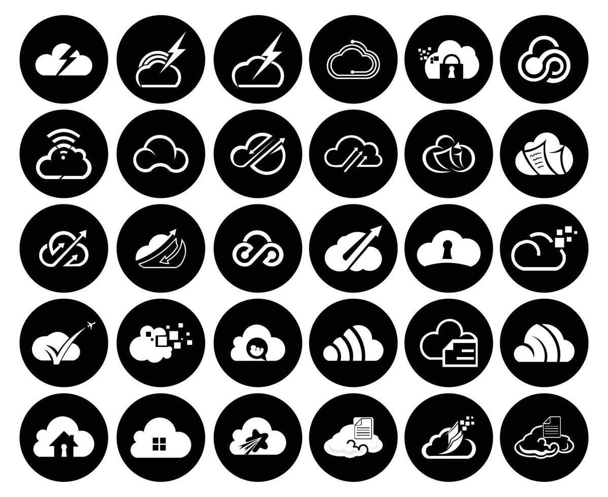 vetor de símbolo plano de ícone de contato de nuvem, com contato conosco definir vetor de ícone