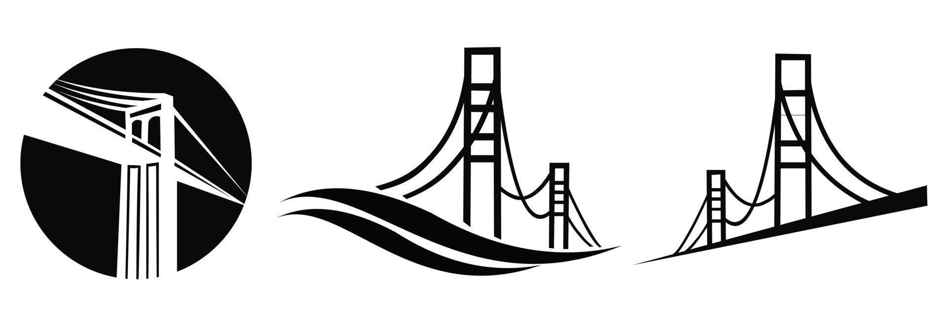 modelo de emblema de design de logotipo de ponte. ilustração em vetor ícone de construção de marco da cidade
