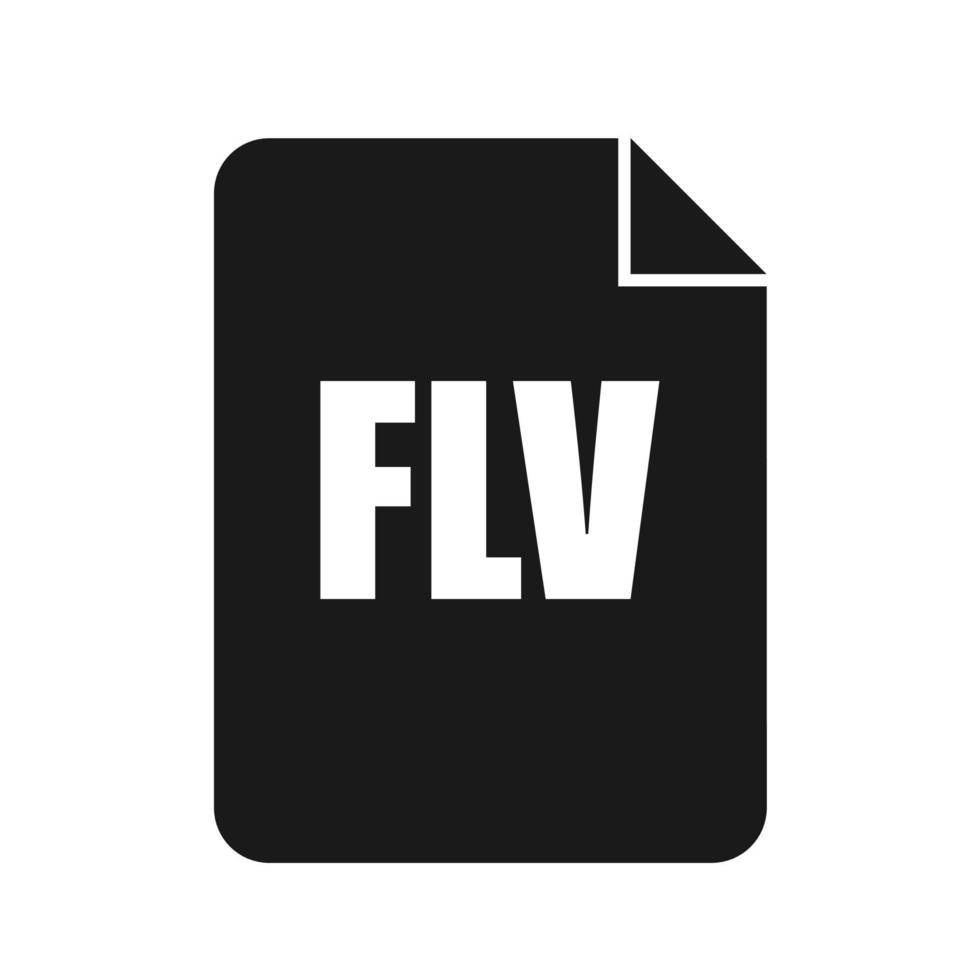 ícone de arquivo flv, estilo de design plano vetor