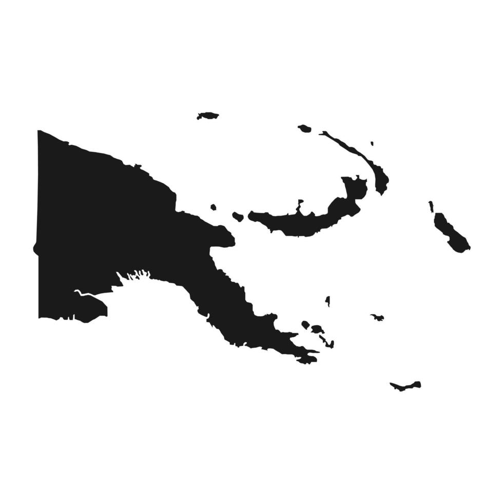 ilustração vetorial do mapa preto de papua nova guiné em fundo branco vetor