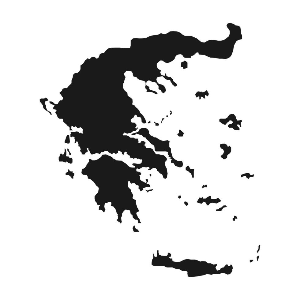 ilustração vetorial do mapa preto da grécia em fundo branco vetor