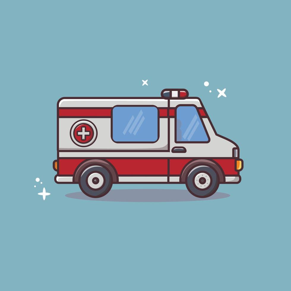 desenho vetorial de ambulância. vetor de transporte hospitalar