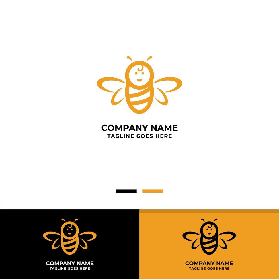 logotipo da loja de abelhas bebê vetor
