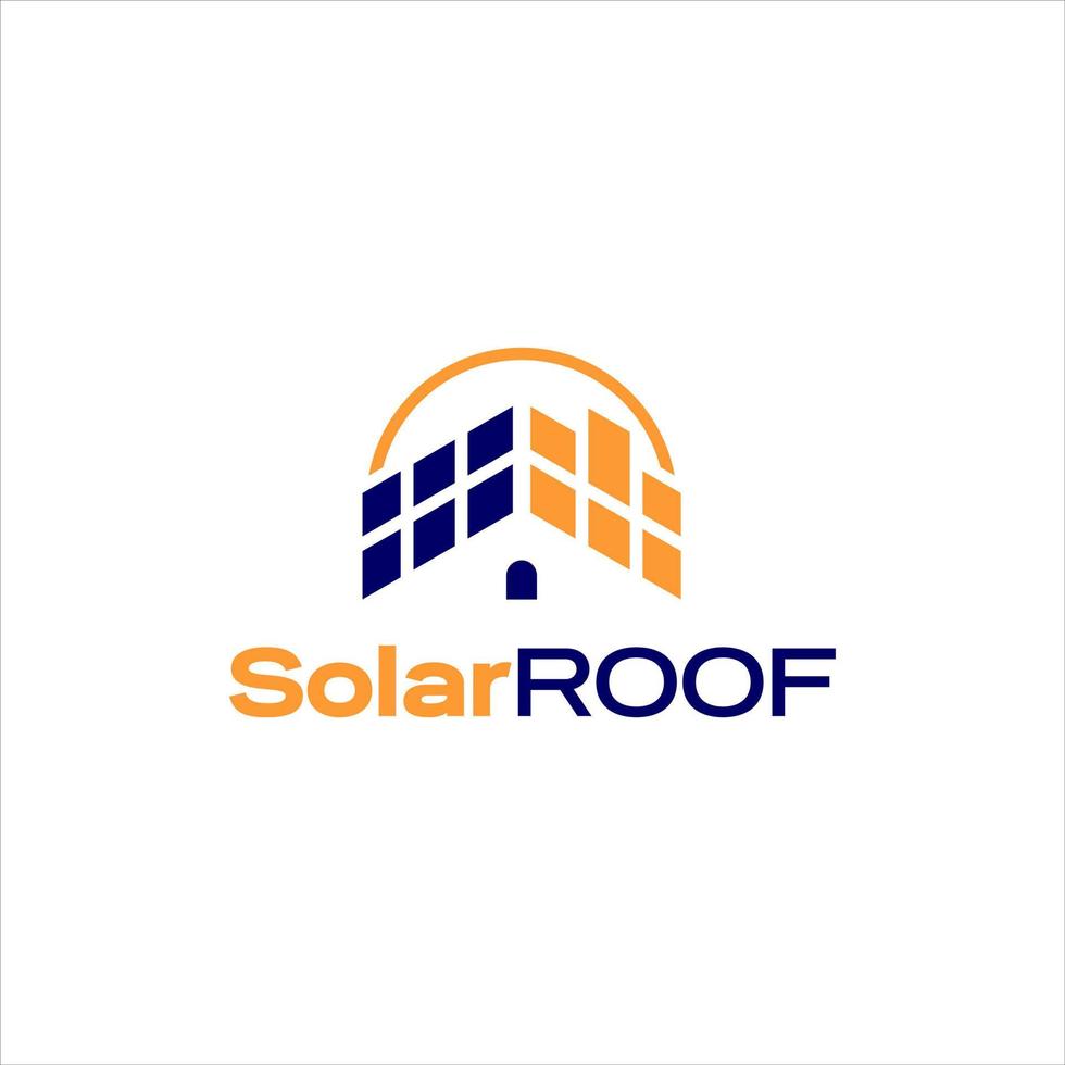 vetor de casa de energia de telhado solar