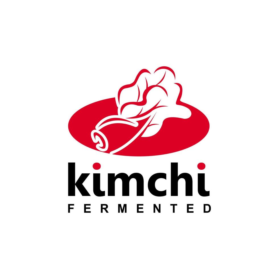 kimchi em vetor de placa vermelha