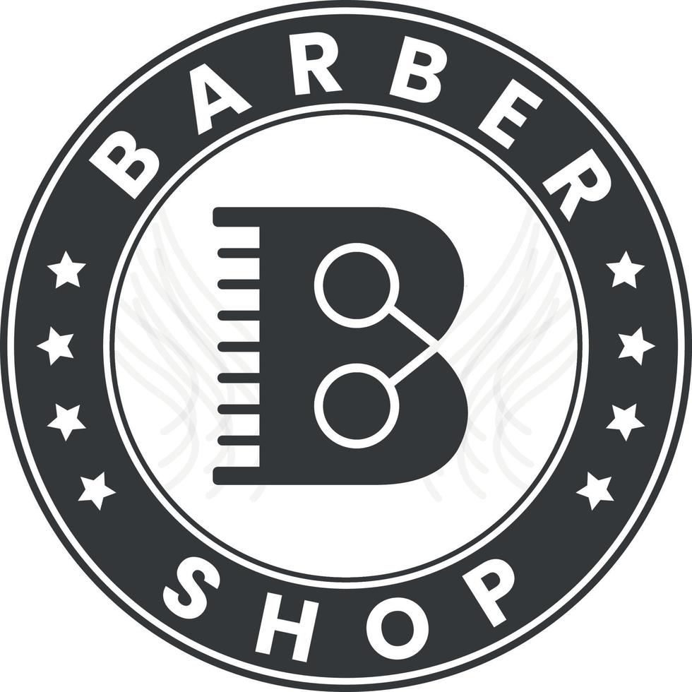 símbolo de design de logotipo de barbearia vetor