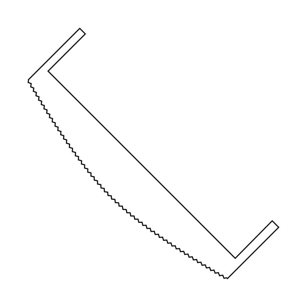 ícone de linha de serra. ilustração para tema de reparo, estilo doodle vetor