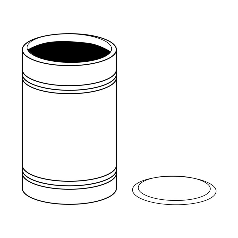 ícone de linha de lata de tinta. ilustração para tema de reparo, estilo doodle vetor