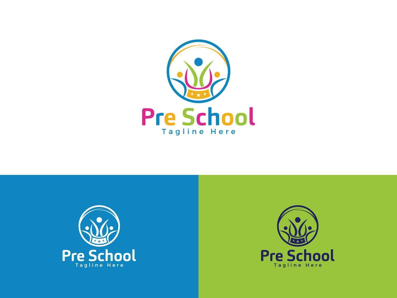 logotipo pré-escolar infantil, modelo de vetor de design de logotipo escolar infantil