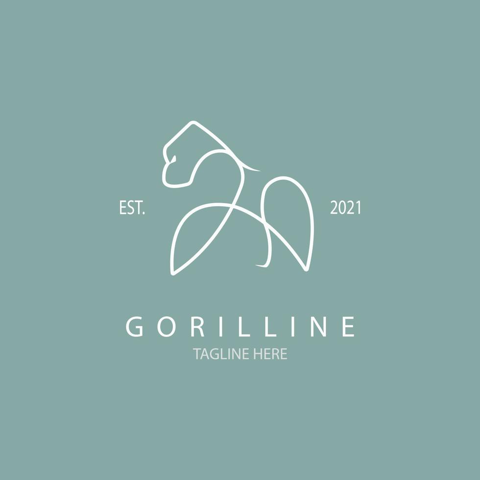 design de modelo de estilo de linha de ícone de logotipo de gorila para marca ou empresa e outros vetor