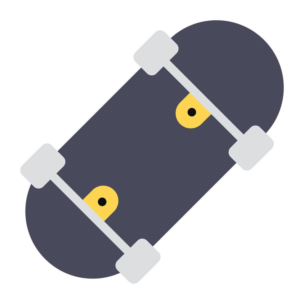 equipamento de patinação na neve em ícone plano, vetor de skate