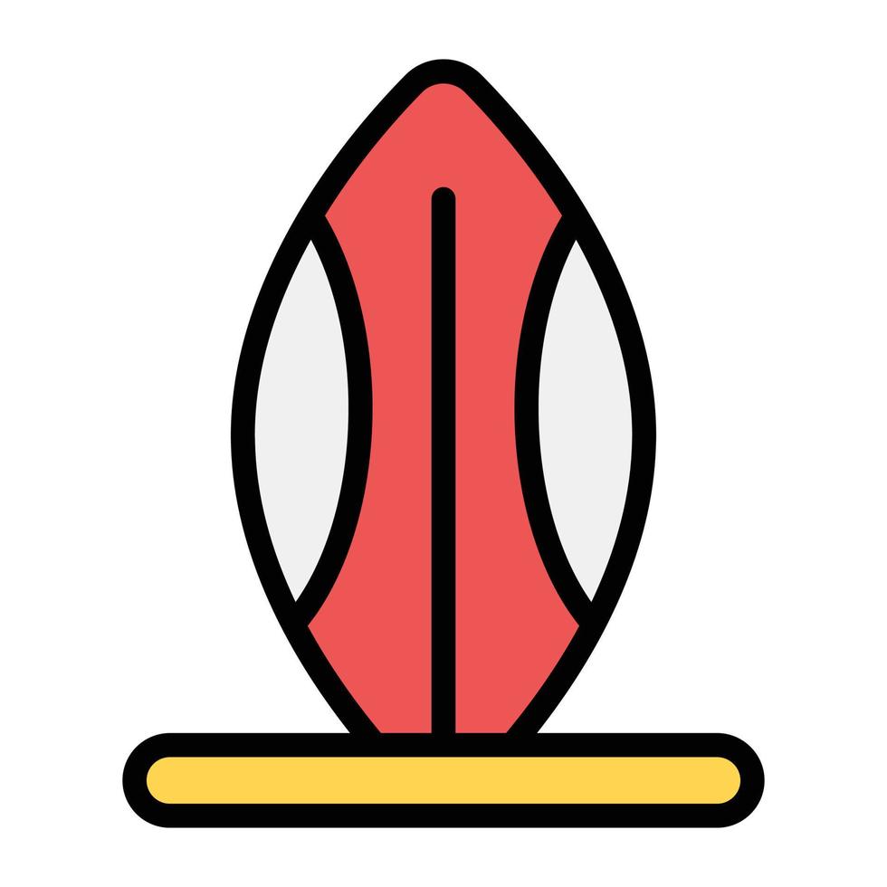 ícone de prancha de surf, prancha usada para surfar vetor