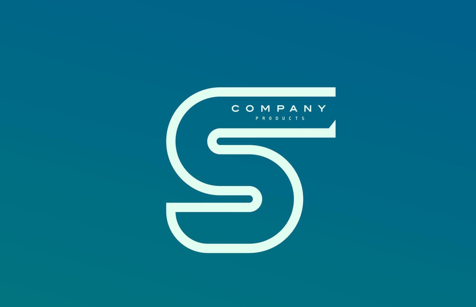 ícone do logotipo da letra do alfabeto branco azul com linha. design para negócios e empresa vetor