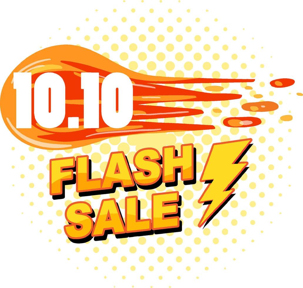 10.10 banner de fogo de promoção de venda em flash vetor