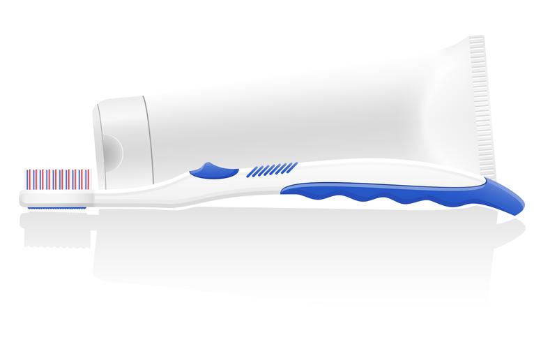 ilustração em vetor de escova de dentes e pasta de dentes