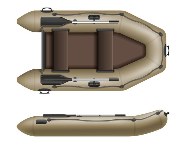 barco de borracha inflável para ilustração vetorial pesca e turismo vetor