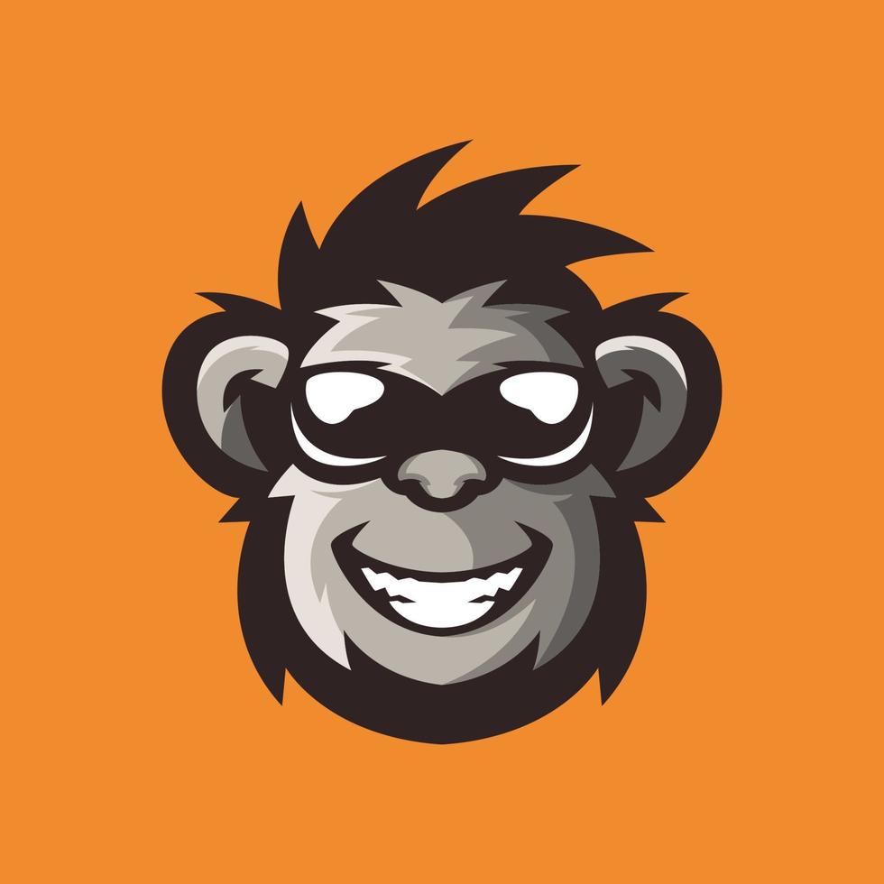 modelos de design de logotipo legal de macaco vetor