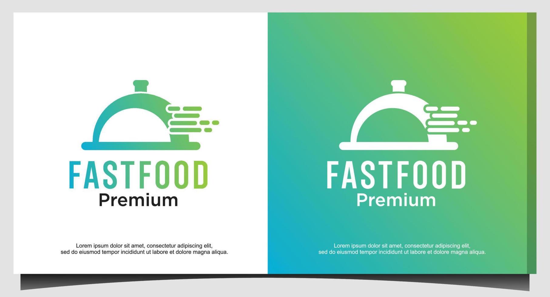 design de logotipo de fast food ou entrega de comida vetor