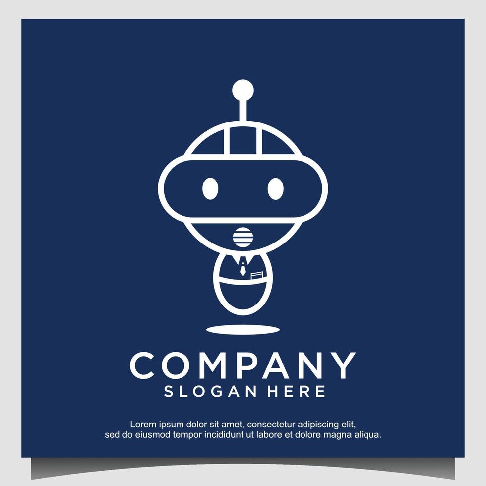 vetor de design de logotipo futurista de robô de desenho animado mascote