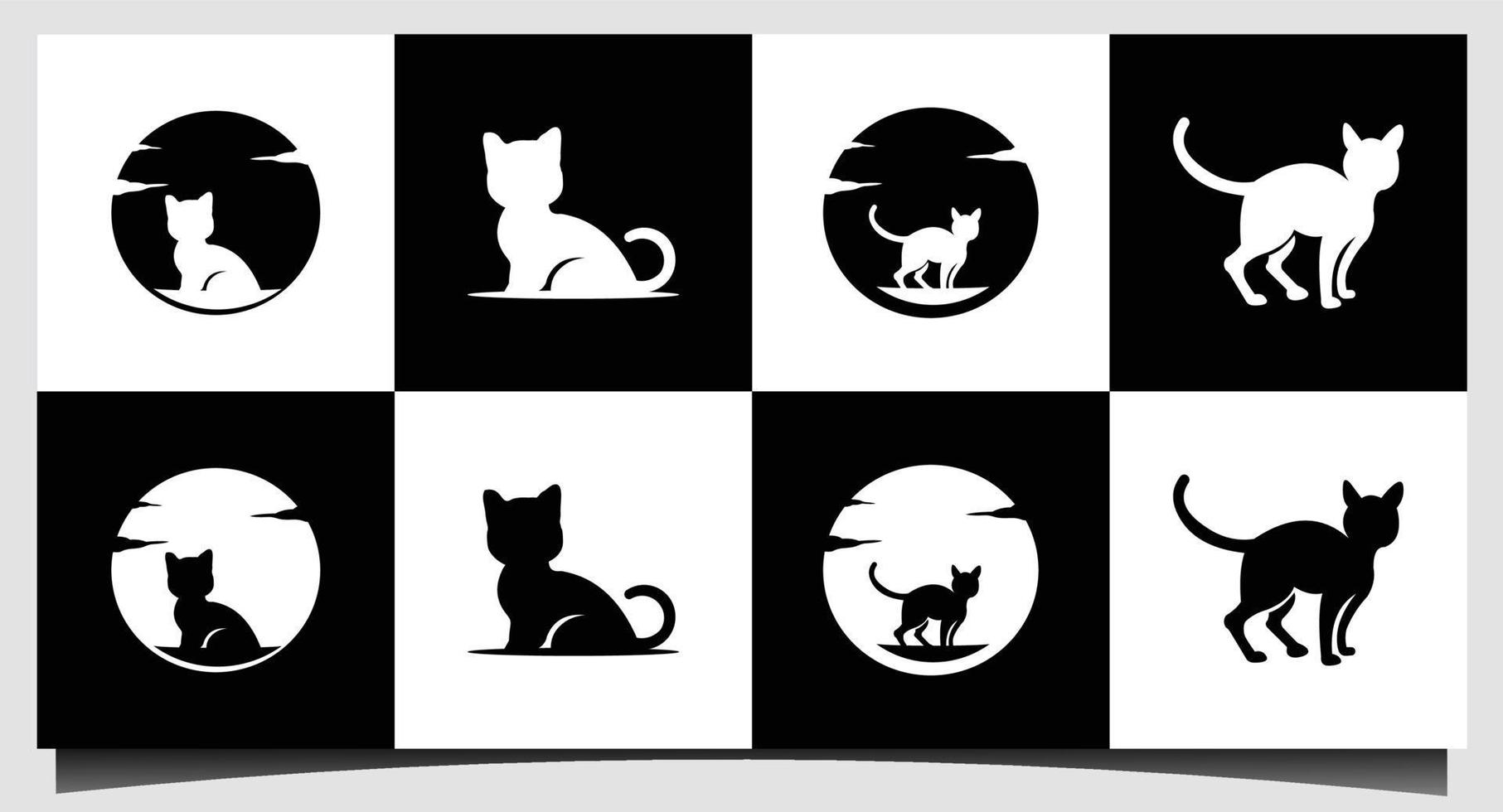 modelo de design de logotipo fofo de gato vetor