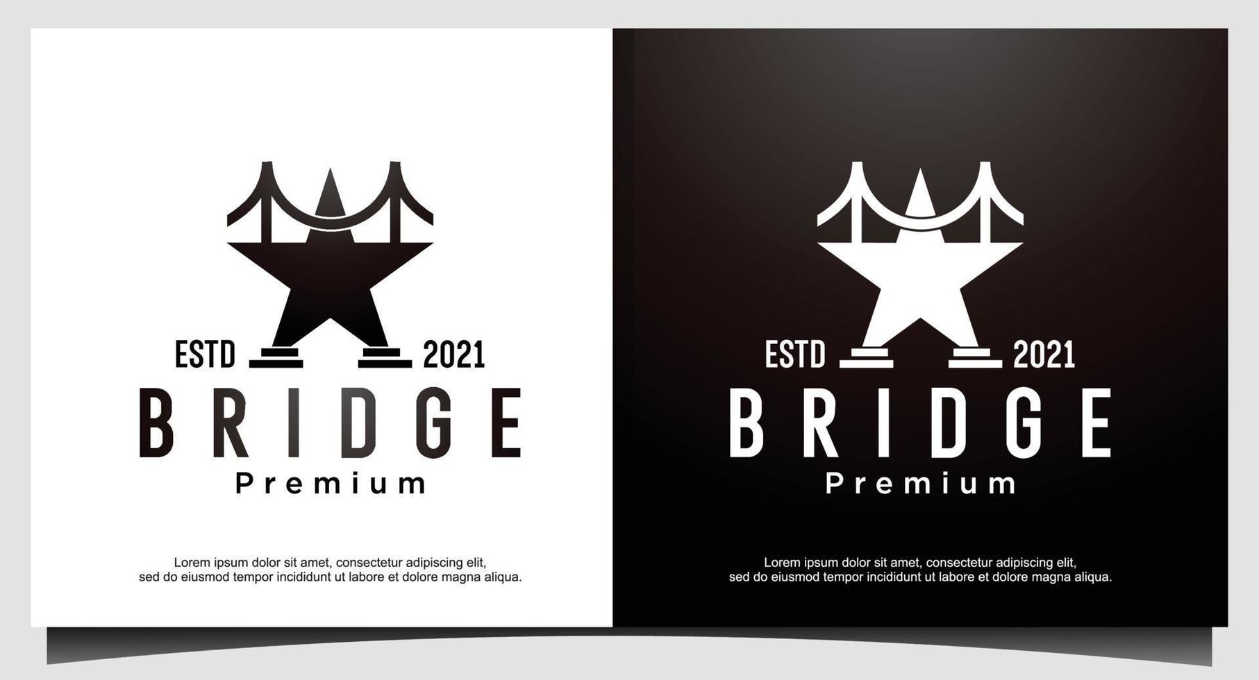 modelo de design de logotipo de ponte vetor