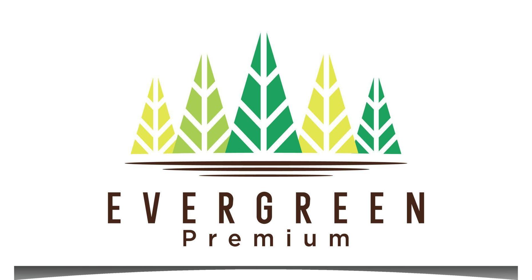 logotipo de árvores de cedro de abeto de pinheiros perenes vetor