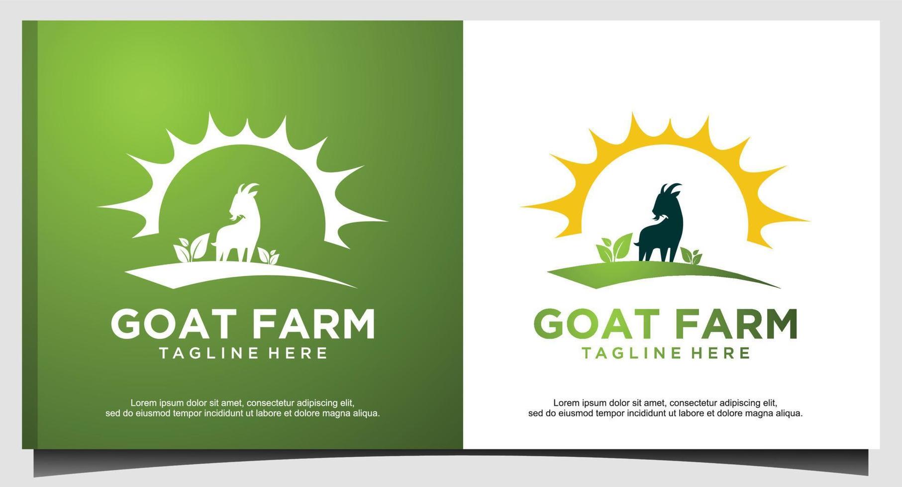 modelo de design de logotipo de fazenda de cabras vetor
