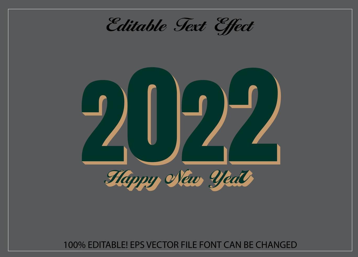 feliz ano novo 2022 vetor livre efeito de texto editável