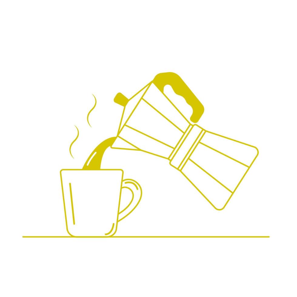 ilustração vetorial como fazer café. isolado com fundo. vetor