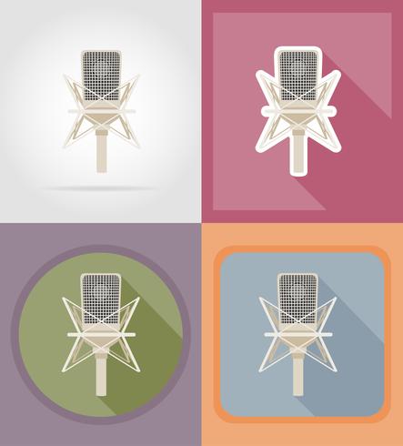 ilustração em vetor ícones plana microfones