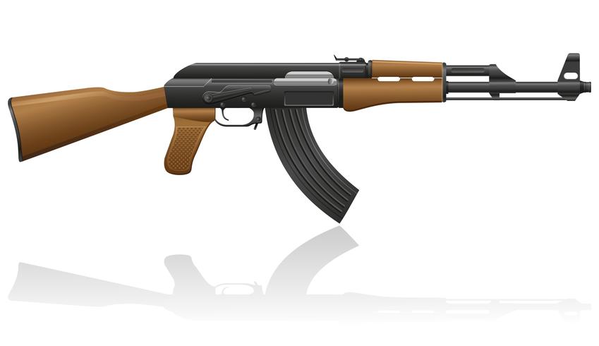 máquina automática AK-47 Kalashnikov ilustração vetorial vetor