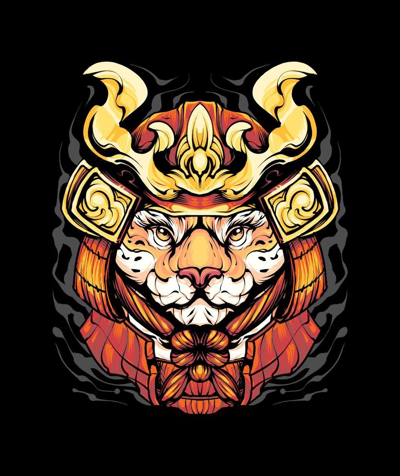 ilustração de samurai jaguar vetor