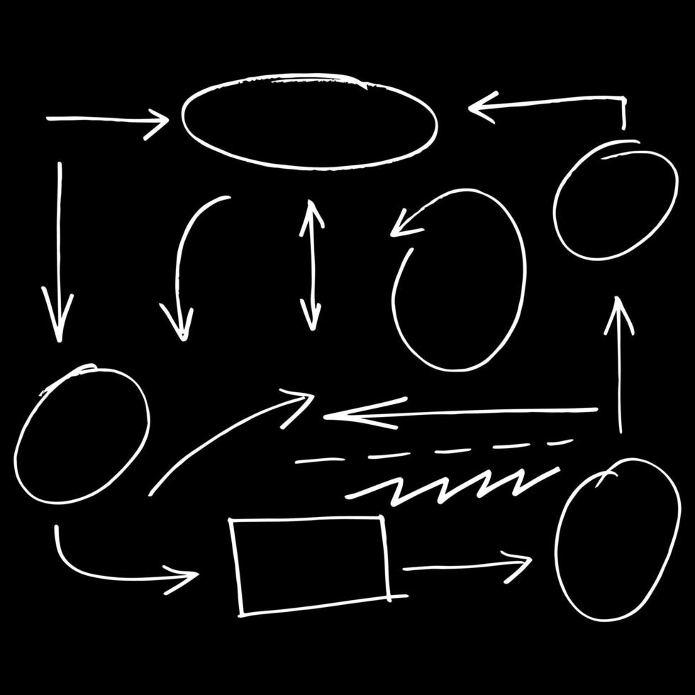 conjunto de setas desenhadas à mão para infográfico de negócios, banner, web e conceito design.vector doodle elementos de design. vetor