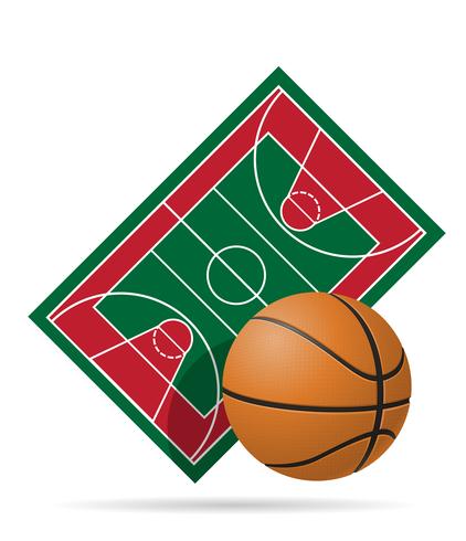 ilustração do vetor de quadra de basquete