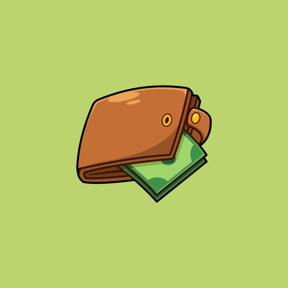 ilustração de bolsa e dinheiro. adequado para decoração, adesivos, ícones e outros. vetor