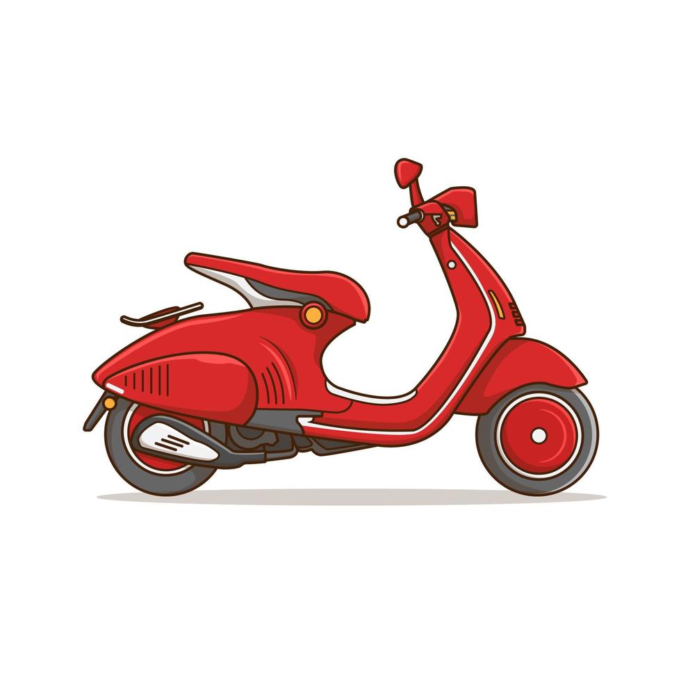 ilustração de scooter vermelha. adequado para decoração, adesivos, ícones e outros. vetor