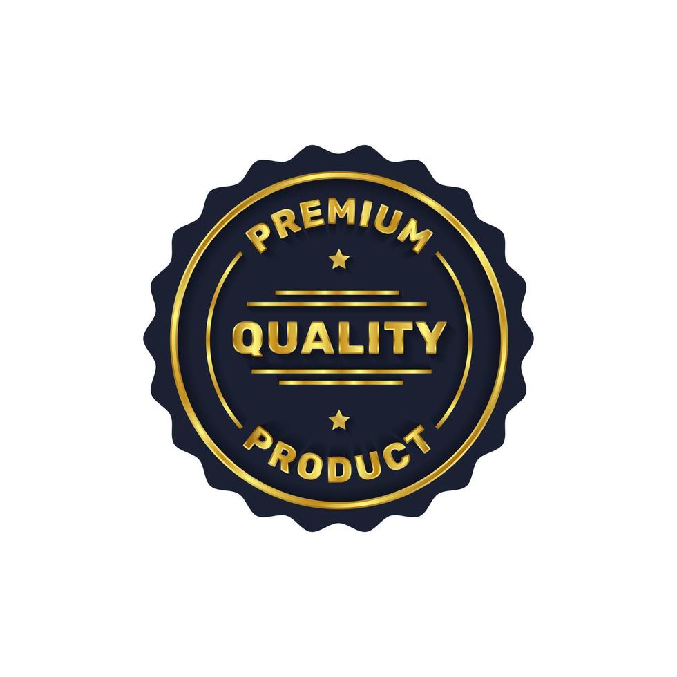 vetor de modelo de produto de emblema ouro e etiqueta premium