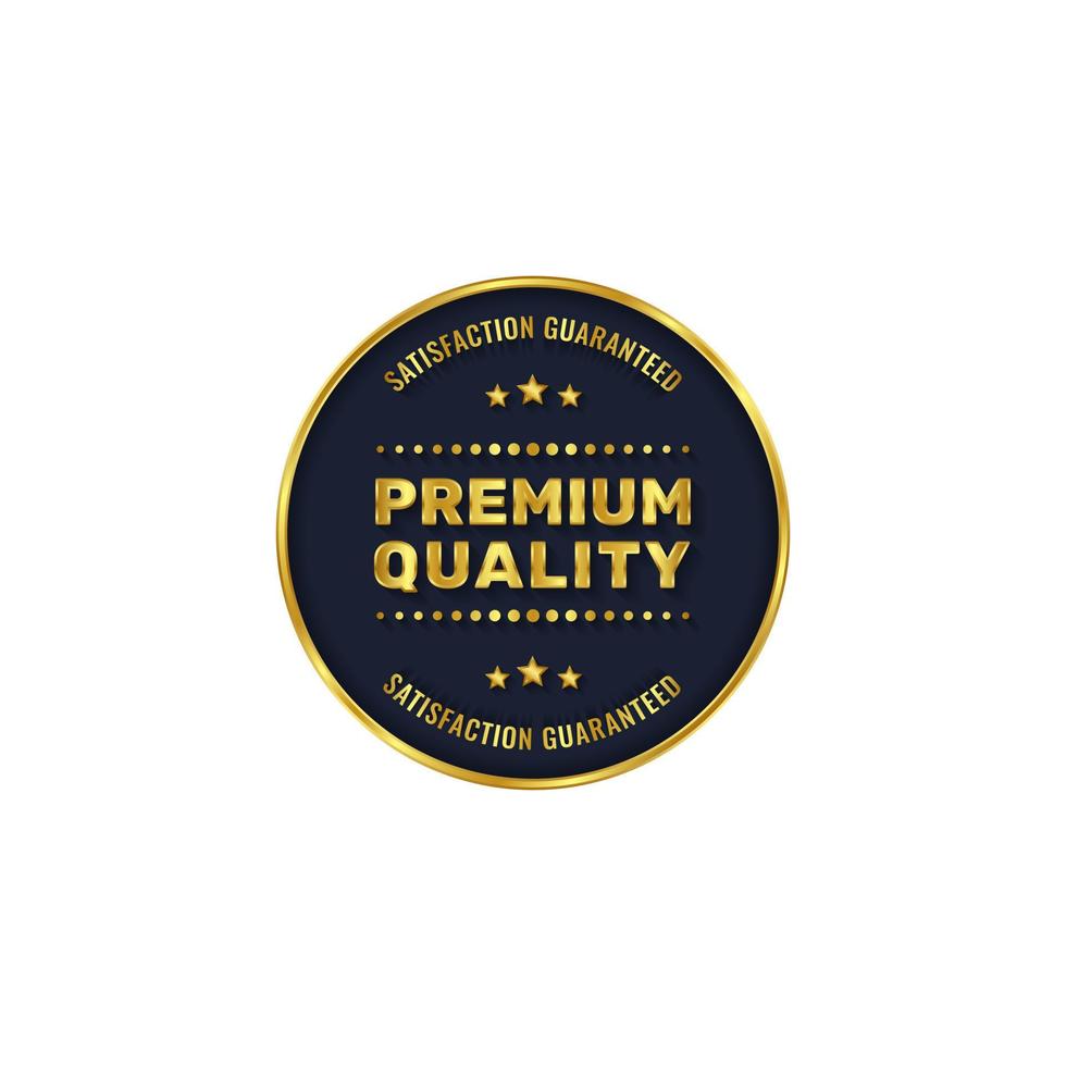 emblema de ouro e modelo de produto de etiqueta premium vetor
