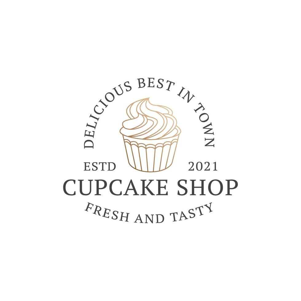 modelo de design de logotipo de cupcake vetor premium, padaria, logotipo de padaria, pão fresco, padaria