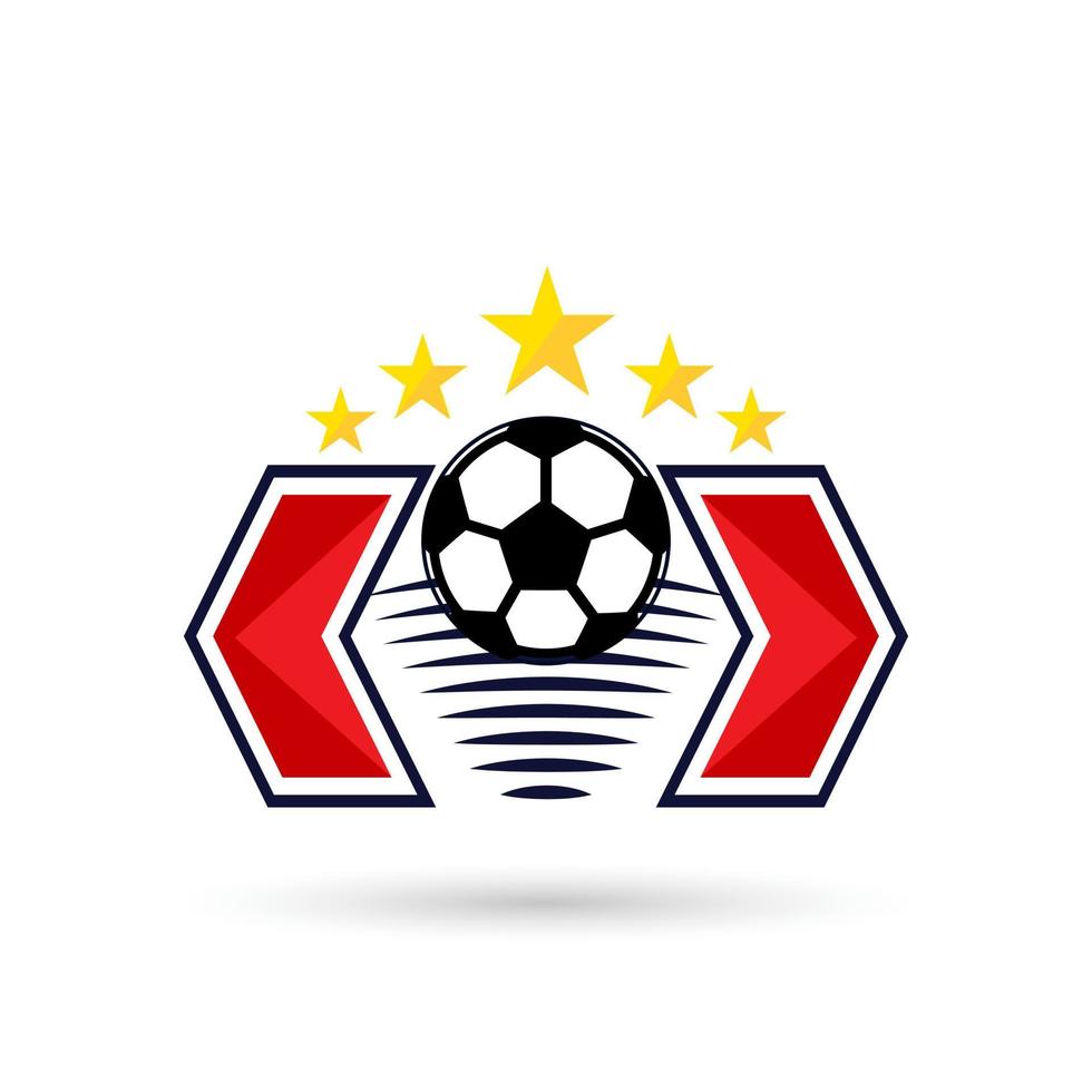 logotipo do futebol ou emblema de sinal do clube de futebol. logotipo do futebol com design de vetor de fundo de escudo