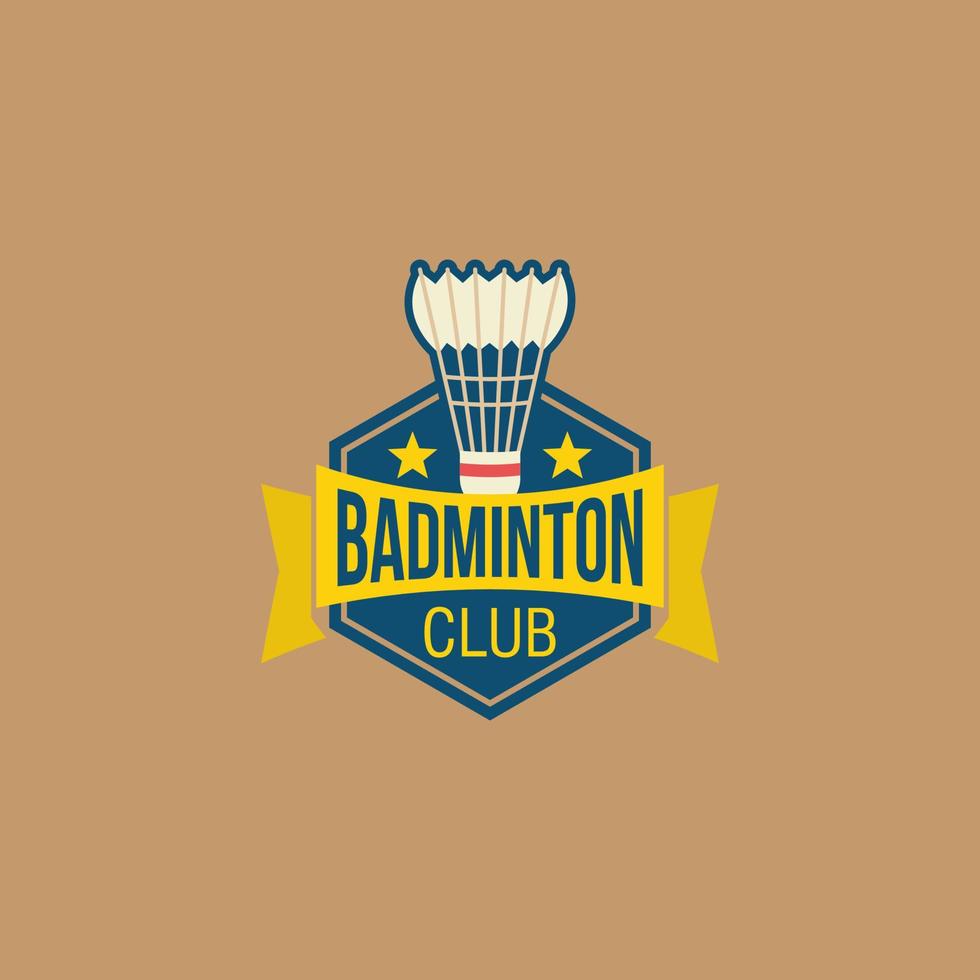 vetor de design de logotipo de badminton. adequado para equipe de esportes de badminton e logotipo do torneio
